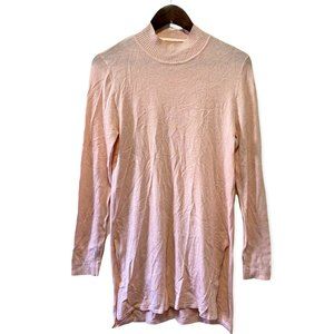Vince Camuto Women's Size S Mock Neck Knit Tunic Sweater Long Sleeve Rose Pink
